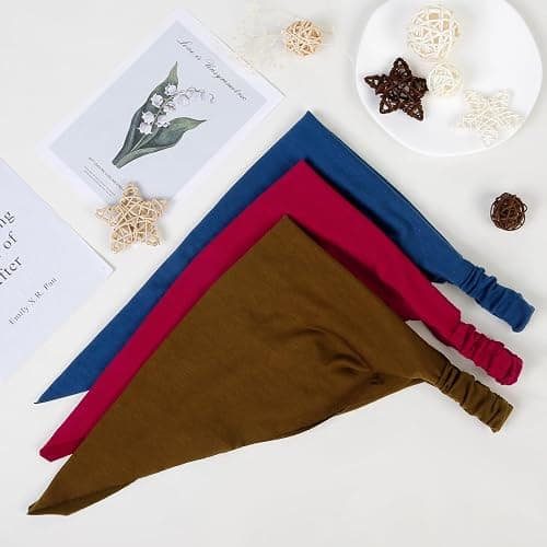 WOVOWOVO 8 Pcs Hair Scarf Headband for Women Girls Non Slip Elastic Boho Triangle Head Scarf Bandana thumbnail 8
