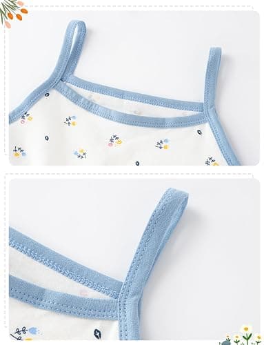 SEAUR Toddler Girls Cotton Camisole Cute Tank Tops Tagless Sleeveless Undershirt Spaghetti Strap Flower Clothes thumbnail 3