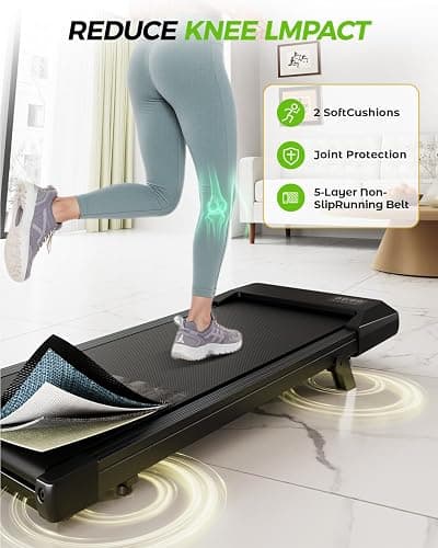 SupeRun Under Desk Walking Pad with Incline, 2.5HP Quiet Treadmill for Home Office & Standing Desks, 300 LBS Capacity Portable Walking Machine with Remote thumbnail 6