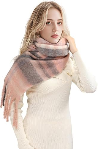 Winter Plaid Scarves for Women - Large, Soft Warm Scarf Shawls, Ideal for Cold Weather & Gifting thumbnail 5