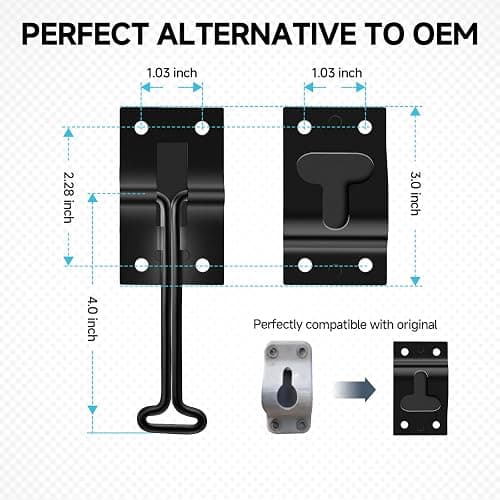 ESUDNT RV Door Holder with Silent Snap, Black Metal T-Style Camper Door Latch, Trailer Door Catch for Cargo Trailers and Trucks (2 Pack, 4 Inch) thumbnail 6