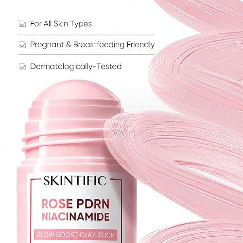 SKINTIFIC Rose PDRN Niacinamide Clay Mask Stick for Face, Brightening & Pore Cleansing, 2% Niacinamide, Alpha-Arbutin & Tranexamic Acid, Oil Control Hydrating Clay Stick for Dull Skin thumbnail 6