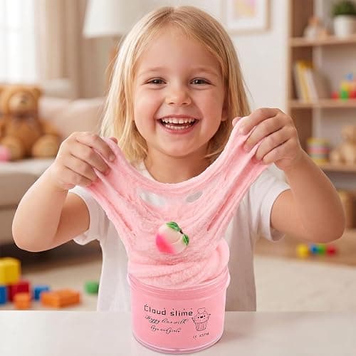 Pink Cloud Slime, Soft and Non-Sticky Funny Slime, Stress Relief Scented Slime Toy for Kids Education, Party Favor and Birthday Gift(7oz 200ML) thumbnail 2