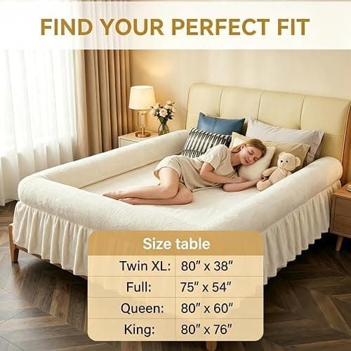 Bed Sheet with Border – The World’s First Bordered Bed Sheet, Padded Zippered Edges for Cozy, Secure Sleep, Breathable, Machine Washable, Easy Setup (Chenille Bed Sheet, Queen: 80"x60") thumbnail 7