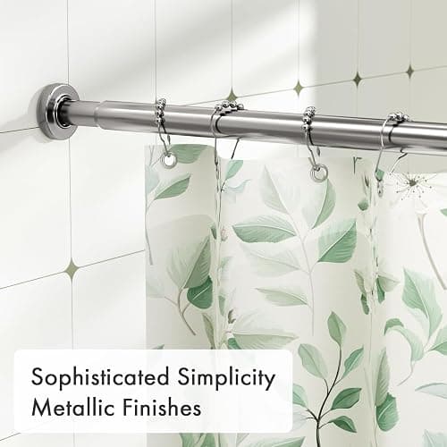 AmazerBath 31-46.5 Inches Spring Tension Shower Curtain Rod, Short Shower Rod Rust Proof Bathroom Curtain Rod, Adjustable Shower Tension Rod No Drill Easy Segmented Installation, Nickel thumbnail 4