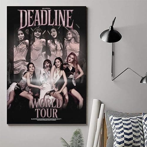 GOMFQUMVY Blackpink Poster Music Tour Live Band Kpop Group Vintage Retro Cover Für Zimmer, Ästhetische Leinwand-Wandkunst, Schlafzimmer-Dekor Posters 12x18inch(30x45cm) thumbnail 6