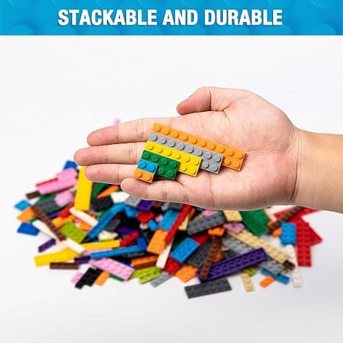 MANNIDOO 360 Pieces Flat Building Plates, 12 Sizes Multipacks Plates Compatible with All Major Brands Pieces, Small Flat Platform Base for Building Bricks, Light Grey thumbnail 3