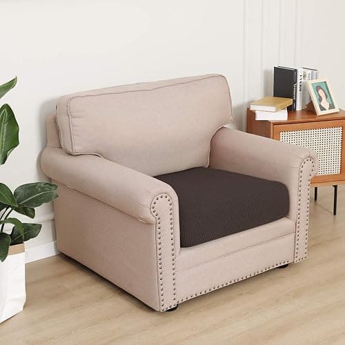 Easy-Going Stretch Chair Cushion Cover Sofa Cushion Furniture Protector Sofa Seat Sofa Slipcover Sofa Cover Soft Flexibility with Elastic Bottom(Chair Cushion, Chocolate) thumbnail 2