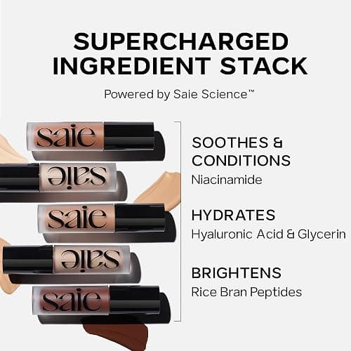 Saie Slip Tint Radiant Cream Concealer & All-Over Face Makeup - Concealer for Dark Circles, Redness & Blemishes - Lightweight Makeup Made with Hydrating Hyaluronic Acid - Shade 4 (0.17 oz) | Concealer for Dark Circles, Redness, Blemishes, Shade 4, 0.17 oz thumbnail 7