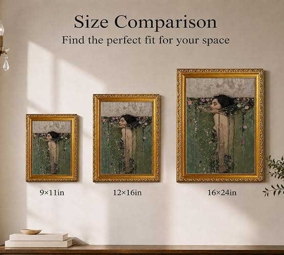Vintage Gold Framed Ophelia Canvas Wall Art,Victorian Woman Wall Decor | Dark Academy Picture,Moody Poster Print Artwork,for Bathroom Bedroom Living Room Home Decoration 12x16 inch thumbnail 5
