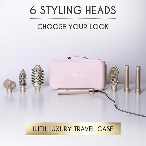 ELLA BELLA® 6 in 1 Professional Hot Air Styler • Powerful Hair Dryer & Straightener Set • Styling Without Heat Damage • Fast Drying Curling Volumizing Straightening • Includes Protective Travel Case thumbnail 6