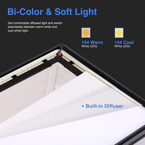 Neewer NL288 LED Video Light with 2.4G Remote, 45W 4800Lux 3200K-5600K CRI 97+ Dimmable Bi-Color 18" Soft Light Panel for Photography YouTube Live Stream Game Zoom Meeting(Battery Not Included) - NL-288ARC thumbnail 5