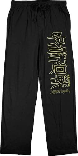 Bioworld Jujutsu Kaisen Kanji Logo Men's Black Sleep Pajama Pants - Image 1