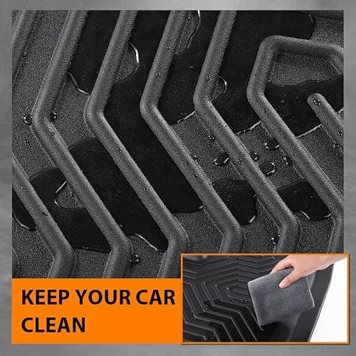 G-PLUS Floor Mats Compatible with Toyota Tacoma 2005-2015 Double Cab All Weather Full Cover Protection TPE Car Floor Cargo Liners Accessories 3 Piece,Black thumbnail 8