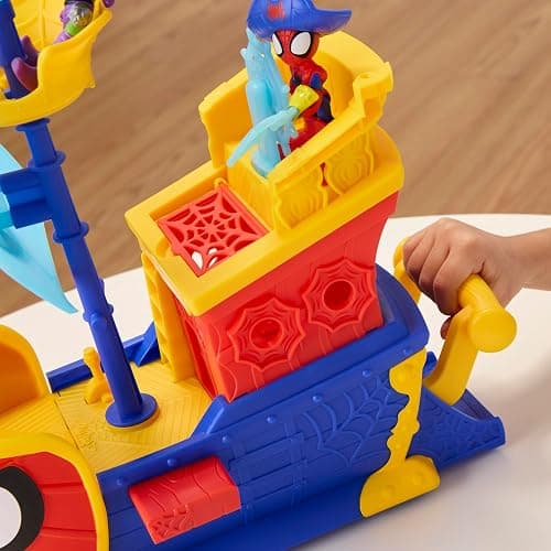 SPIDEY AND HIS AMAZING FRIENDS Marvel Water-Webs Webs Ahoy Bubble Pirate Ship Toy, 3-Inch Action Figures & Boat Playset, Super Hero Toys,, Ages 3+ thumbnail 5