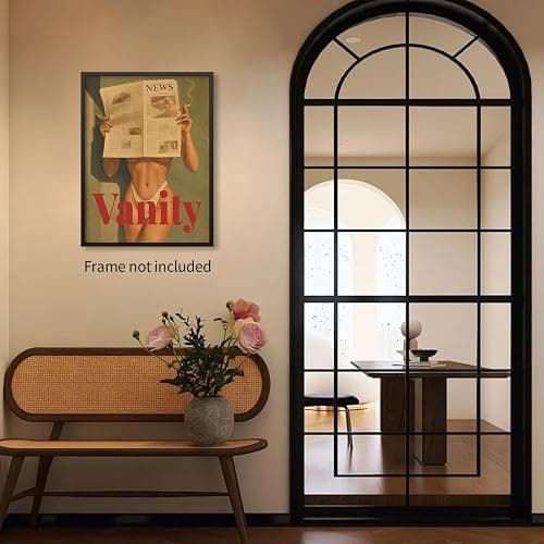 YYS Fashion Hot Girl Reading Newspaper Wall Art 70's Vintage Poster Bikini Canvas Prints Sexy Woman Picture Artwork for Living Room Bedroom Apartment Decor Aesthetics 11X14 inch Unframed thumbnail 5