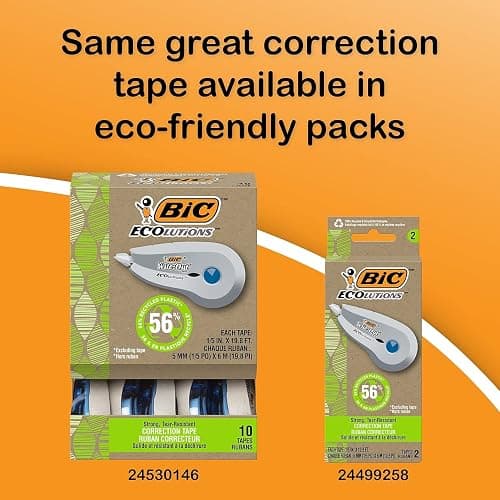 BIC Wite-Out Brand EZ Correct Correction Tape, 39.3 Feet, 2-Count Pack of white Correction Tape, Fast, Clean and Easy to Use Tear-Resistant Tape Office or School Supplies thumbnail 2
