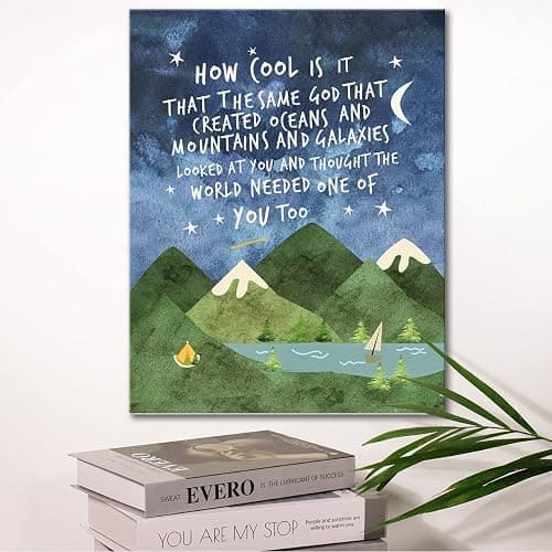 Wailozco Same God Creation Wall Art,Mountain Wall Art for Nursery Toddler Boy Room Wall Decor,Christian Kids Canvas Framed Poster Print,Adoption Gifts First Communion Gifts for Boys thumbnail 3