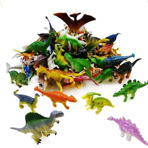 OuMuaMua Dinosaur Toys, Plastic Mini Dinosaur Figure Toy Set Including T-rex, Stegosaurus, Monoclonius for Kids Dinosaurs Birthday Party Favors, Christmas Easter Eggs Filler Gifts, 78 Pack thumbnail 7