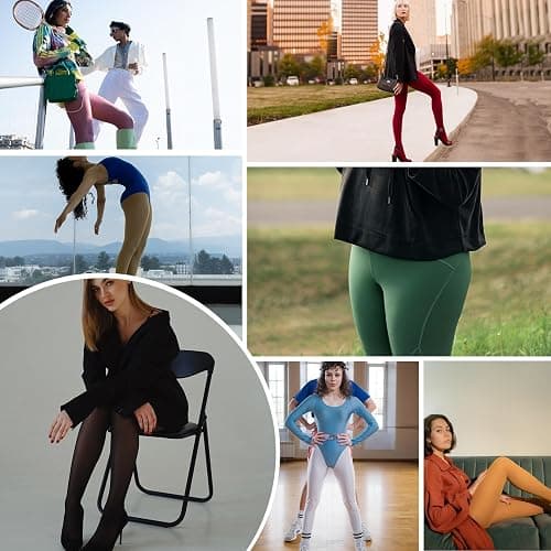 Century Star Womens Tights Opaque Ballet Dance Tights Stockings for Women High Waist 80D Control Top Run Resistant Pantyhose thumbnail 6