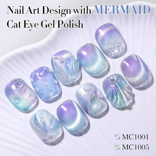 Double Rhythm 0.5 OZ Cat Eye Gel Polish with Magnet 15ML Holographic Glitter Shimmer Translucent Jelly Color Magnetic Nail Polish Salon DIY at Home (MC1001) thumbnail 8