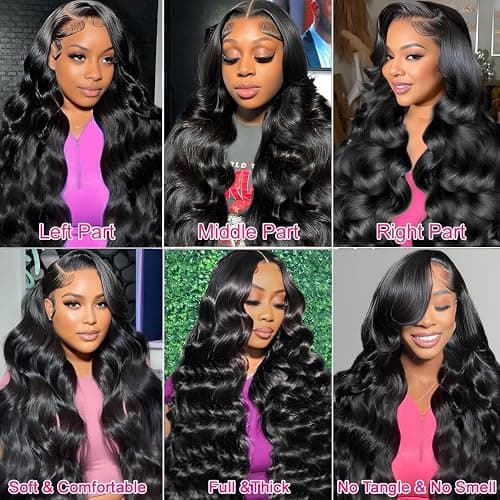 kolyula 13x6 Lace Front Wigs Human Hair Body Wave Lace Front Human Hair Wigs Pre Plucked HD Lace Front Wigs 180% Density Frontal Glueless Human Hair Wigs with Baby Hair (13x6-body wave, 30INCH) thumbnail 7