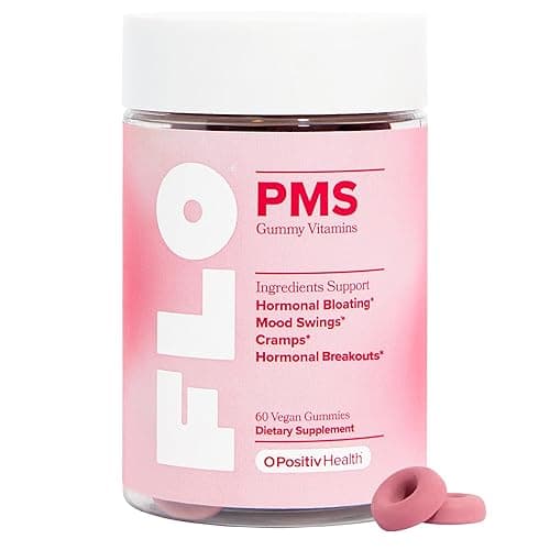 O Positiv FLO PMS Gummies for Women - Proactive PMS Relief - Targets Hormonal Breakouts, Bloating, Cramps, & Mood Swings with Chasteberry, Vitamin B6, & Lemon Balm - PMS Gummies (Pack of 1) - Image 1