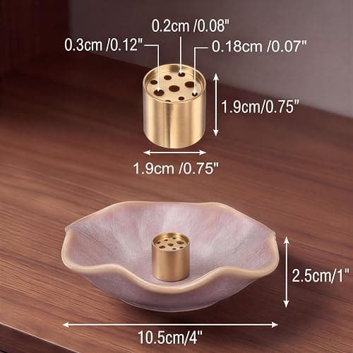 uxcell Ceramic Incense Burner Cone Incense Holder 4 Inch Purple | Handmade Incense Burner Trays, for Sticks, with 9-Holes Incense, for Home Decor Yoga Spa thumbnail 3