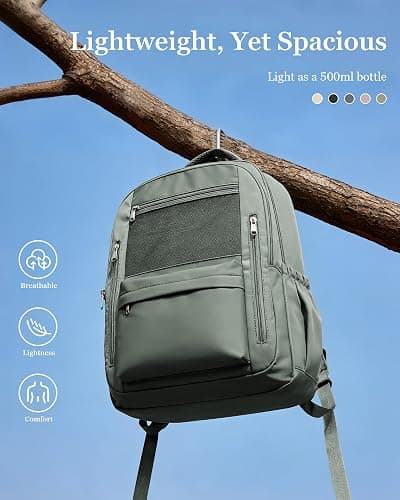 WEPOET Cute High School Backpack for Women Men, Large Capacity Middle School Bag, Lightweight Bookbag for Teens Boys Girls, Waterproof College Backpack with lots of Pockets, Green thumbnail 6