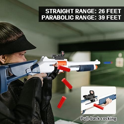 Toy Gun Models Foam Blasters (33-Inch) Soft Bullet Shotgun,Empty Shell Ejecting Design [with10 Shell 40 Soft Darts] Perfect for Indoor and Outdoor Play thumbnail 5