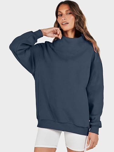 ANRABESS Womens Oversized Sweatshirts Turtleneck Pullover Long Sleeve Hoodies Tops 2025 Fall Fashion Preppy Outfits thumbnail 3