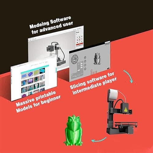 Quiet 3D Printer Lightweighted Entry Leveled Printer for Beginners Featuring Simple Button Print Control thumbnail 4