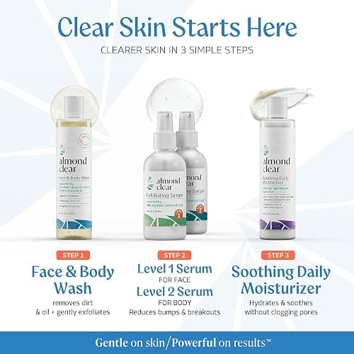 Almond Clear Face & Body Wash [6.7 Fl Oz] Skin Care for Acne and Folliculitis-Prone Skin - Gentle Everyday Exfoliating Cleanser with Mandelic Acid and Botanicals thumbnail 5