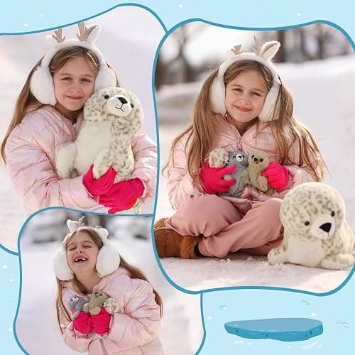 BENINY 4 Pcs Seal Stuffed Animal Set, 20" Mother Plush Toy with 3 Babies in Mom's Belly, Cute Leopard Stuffed Seal Plushie for Girls Boys Kids, Kawaii Chirstmas Bithday thumbnail 5