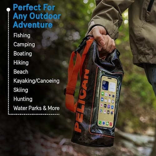Pelican Marine IP68 Waterproof Dry Bag 2L - Roll Top Waterproof Backpack w/Phone Case/Pouch - Boating & Kayak Accessories - Essentials for Camping Swimming Beach Fishing Rafting Travel - Hunter Camo thumbnail 7