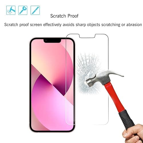 Ailun 2 Pack Screen Protector for iPhone 13 [6.1 inch Display] with 2 Pack Tempered Glass Camera Lens Protector,[9H Hardness]-HD thumbnail 5