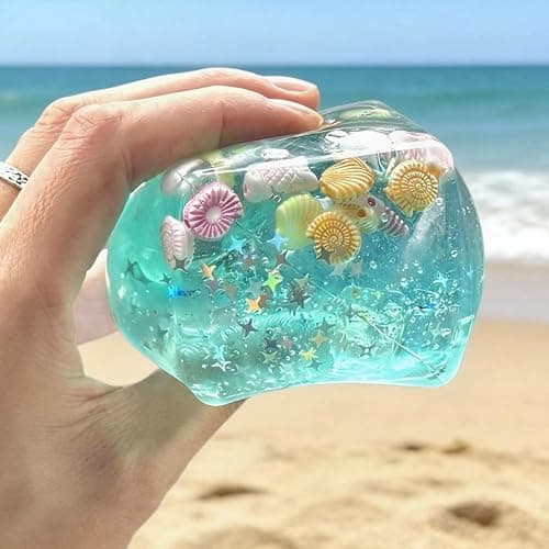 Squishy Stress Cube – Slow Rising Fidget Toys for Adults, Water Stripe Sensory Squeeze Toy with Shells, Soft Hand Toy for Office Desk Anxiety Relief (1Pcs) thumbnail 7