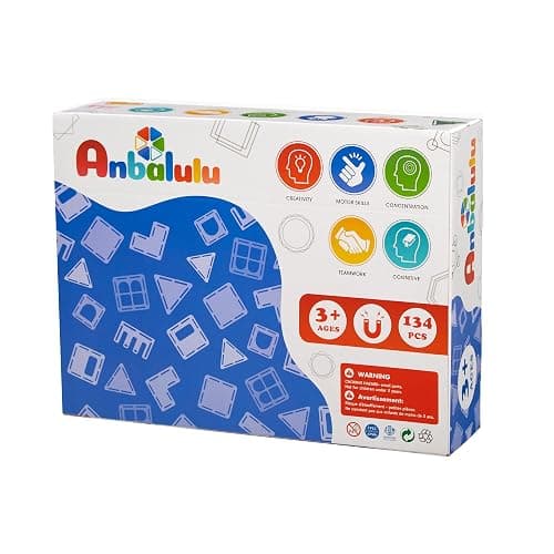 Anbalulu 134PCS Magnetic Building Tiles: Durable STEM Toys with Strong Magnets for Kids, Educational Building Blocks for Group Play Activities | Gift for Boys Girls 3+ thumbnail 3
