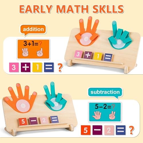 GUEETIC® Preschool Math Manipulatives Learning Toys for Toddlers 2-4 | Montessori Number Counting Block Toys for Kids, Educational Toys for 3-5 Year Old Boys Girls Christmas Birthday Gifts thumbnail 4