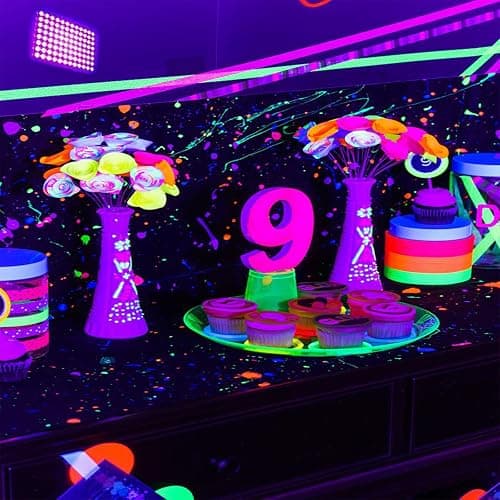 Indmird 2 Pack 50W Black Lights, Blacklight Flood Light with Plug and Switch,for Glow Party, Halloween, Fluorescent Poster, Body Paint thumbnail 3