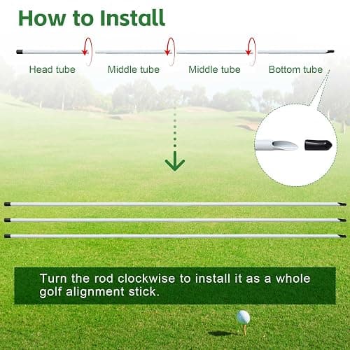 Golf Alignment Sticks, 3 Pack 58”Golf Sticks Alignment Rods, Full Golf Practice Swing Trainer to Align Your Golf Shot thumbnail 3