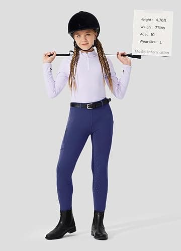 Willit Girls Fleece Horse Riding Pants Equestrian Breeches Kids Winter Riding Tights Thermal Schooling Tights thumbnail 5