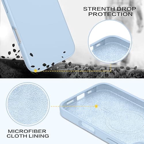 Telaso Magnetic for iPhone 16 Case, iPhone 16 Liquid Silicone Phone Case Compatible with Magsafe, with Microfiber Lining Protective Soft Anti-Scratch Slim Fit Phone Case for iPhone 16, Light Blue thumbnail 5