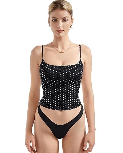 SUUKSESS Women  Square Neck Tank Top Summer Y2K Going Out Basic Cami Shirt - Image 1