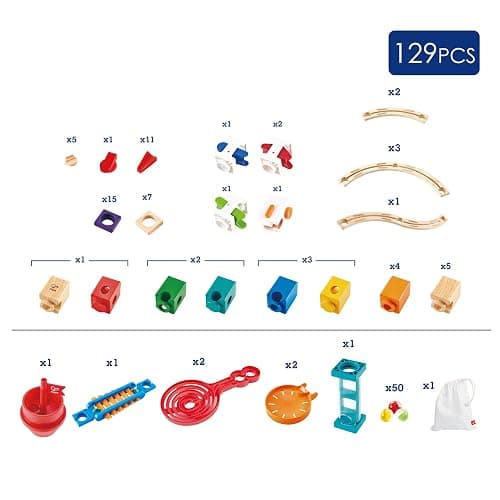 Hape Wooden Quadrilla Super Spirals Marble Run STEM Toy for Kids 4+ Years thumbnail 6
