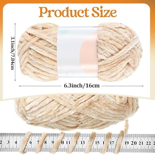 Woanger 20 Skeins Soft Chenille Yarn Velvet Blanket Yarn for Crocheting Hand Knitting Weaving DIY Craft, 10 Colors, 93 Yards Each (Classic Color) thumbnail 3