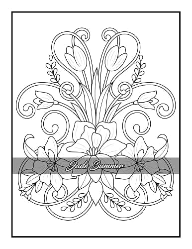 100 Flowers: An Adult Coloring Book with Bouquets, Wreaths, Swirls, Patterns, Decorations, Inspirational Designs, and Much More! thumbnail 5