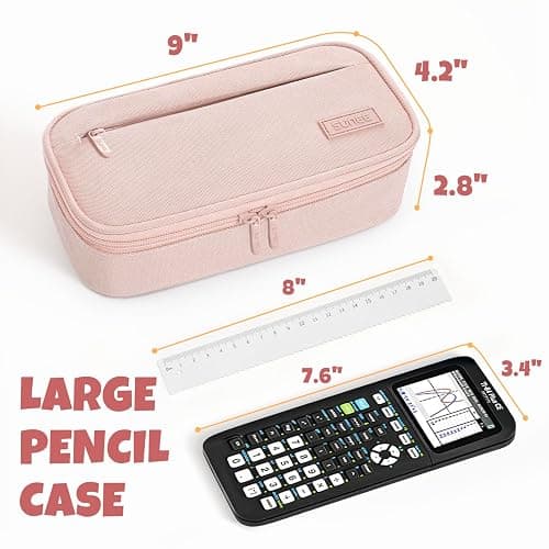 SUNEE Cute Pencil Case, Large Capacity Pencil Pouch, Big Storage Organizer for Stationery, Zipper Pen Bag, Back to School Supplies, Office Organizer Makeup Bag, for Teen Girl Boy Men Women, Pink thumbnail 3