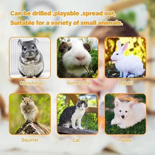 BWOGUE Bunny Tunnel Bed, 2-in-1 Collapsible Tunnel Tubes Toys with Removable Mat Hideout for Cats Kittens Rabbits Guinea Pigs Kitty thumbnail 7