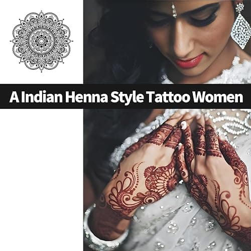 Temporary Tattoos Kit, 4Pcs Semi Permanent Tattoo Paste Cones, India Body DIY Art Painting for Women Men Teens,Summer Trend Freehand Plaste with 3 Colors,20Pcs Adhesive Stencil,1Pc Bottle,4Pcs Nozzles thumbnail 5